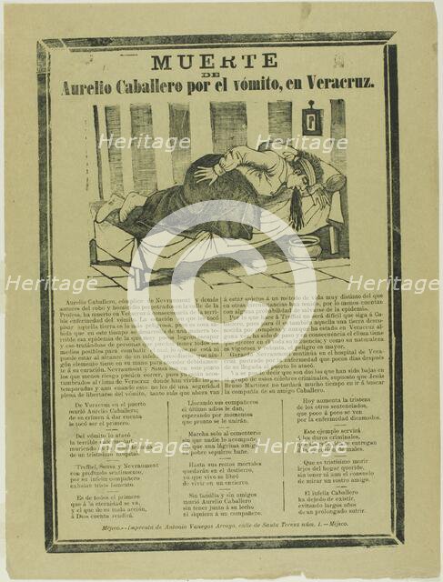 Death of Aurelio Caballero from Yellow Fever in Veracruz, c. 1892. Creator: José Guadalupe Posada.