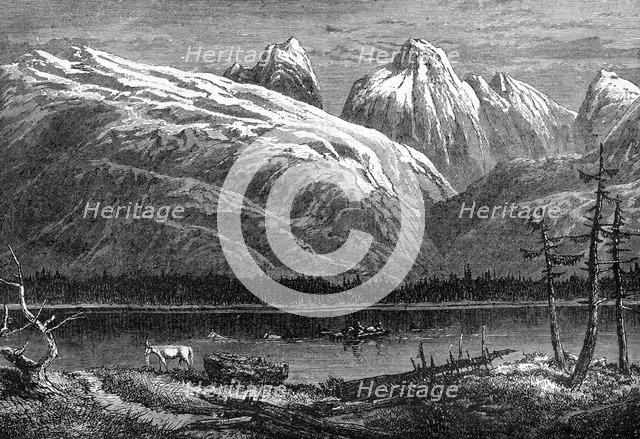 Athabasca River, Canada, 19th century. Artist: Leitch