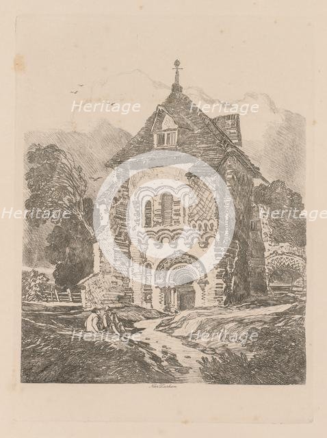 Liber Studiorum: Plate 36, Church near Durham, 1838. Creator: John Sell Cotman (British, 1782-1842).