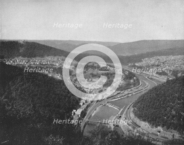 'The Great Loop at Mauch Chunk', 19th century. Artist: Unknown.