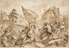 Jacopo Marcello Directing the Assault of Gallipoli, 1750-1760. Creator: Antonio Guardi (Italian, 1699-1760).