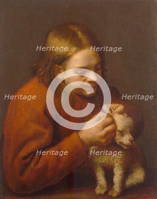 Boy Looking for Fleas on a Dog, 1650. Artist: Nuñez de Villavicencio, Pedro (1635-1700)