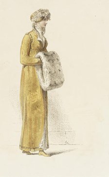 Fashion Plate (Promenade Dress), 1814. Creator: Rudolph Ackermann.