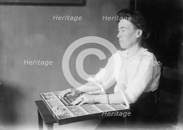 The Blind, Interiors of Library - Institute of The Blind, 1912. Creator: Harris & Ewing.