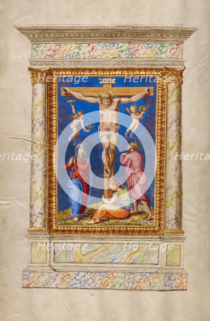 The Crucifixion; Missal of Bishop Antonio Scarampi, 1567. Creator: Fra Vincentius a Fundis.
