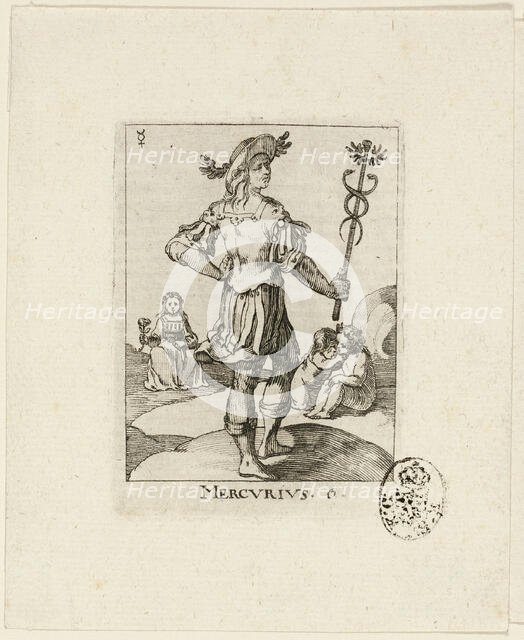Mercurius, plate six from Der VII Planeten, n.d. Creator: Conrad Meyer.