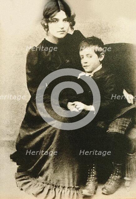 Suzanne Valadon and her son Maurice Utrillo, c1889. Creator: Anonymous ().