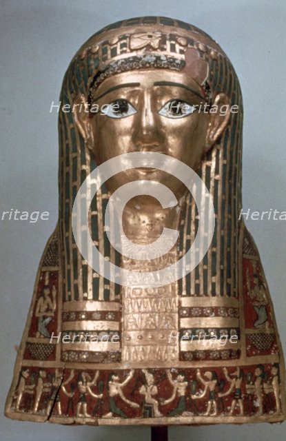 Mummy mask of a lady, late period, 1085-332 BC. Artist: Unknown