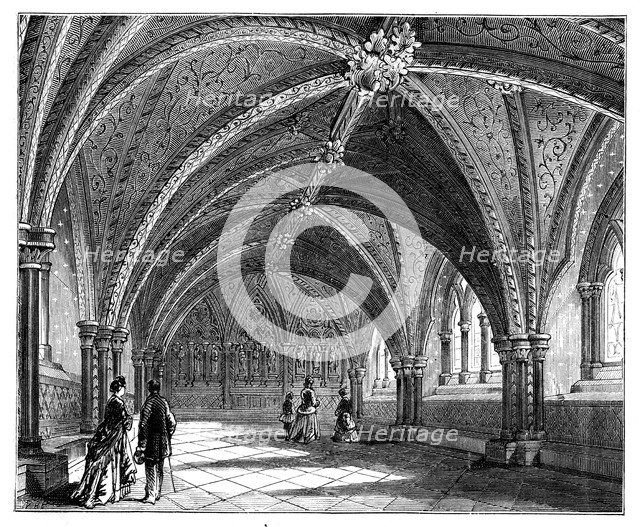 St Stephen's Crypt, Westminster Palace, London, c1888. Artist: Unknown