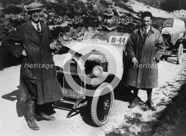 Mathis 7.5 hp of HG Cassie and Salmson of Armand Bovier at the Scottish Light Car Trial, 1922. Artist: Bill Brunell.