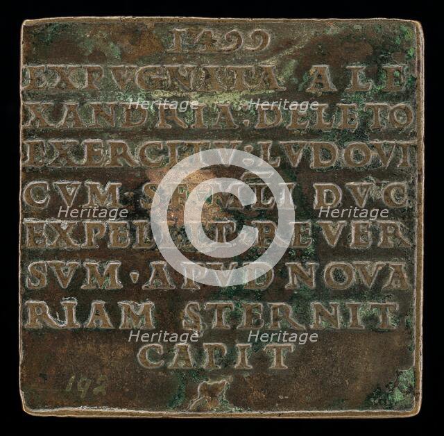 Inscription [reverse], c. 1499. Creator: Cristoforo Foppa.