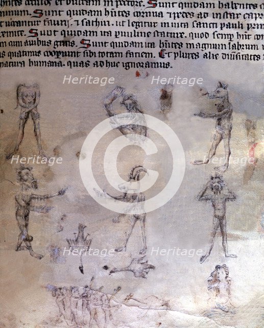 Llibre vermell  (Red Book). Manuscript No. 1. Fol. 69, Latin text, there is a series of human fig…