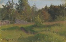 Meadow and Fence, 1882. Creator: Eero Jarnefelt.