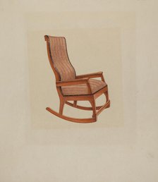 Shaker Rocking Chair, c. 1938. Creator: Lon Cronk.