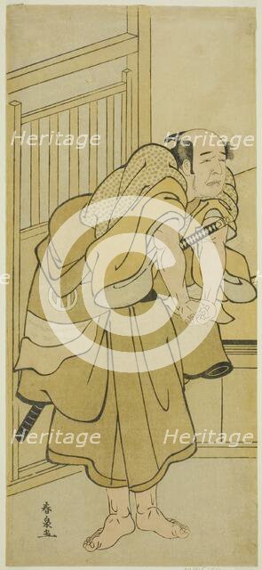 The Actor Asao Tamejuro I as Drunken Gotobei in the Play Yoshitsune Koshigoe Jo..., c. 1790. Creator: Katsukawa Shunsen.