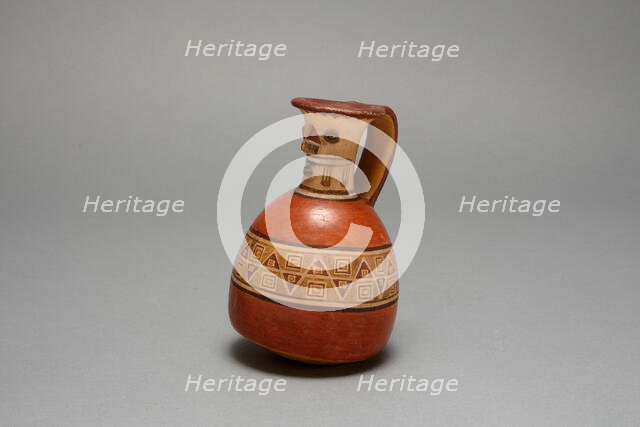 Aryballos with Modeled and Painted Face on Neck of Vessel, A.D. 1200/1450. Creator: Unknown.