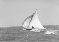 Windy conditions for the 6 Metre yacht 'Snowdrop', 1911. Creator: Kirk & Sons of Cowes.