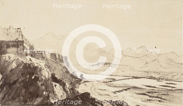 Attock on the Indus River- From a Drawing, 1858-61. Creator: Unknown.