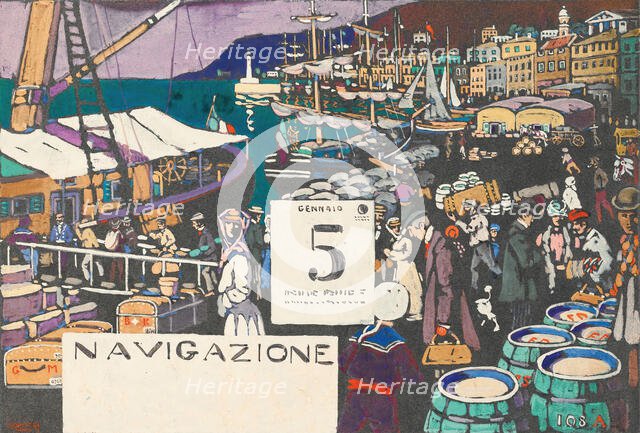 Study for a ship poster, 1906. Creator: Kandinsky, Wassily Vasilyevich (1866-1944).