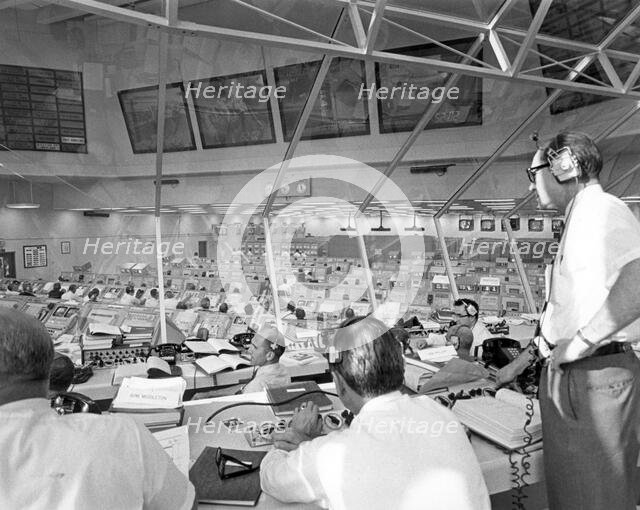 Apollo director Phillips monitors Apollo 11 pre-launch activities, Florida, USA, 1969.  Creator: NASA.