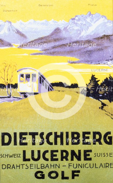 Postcard from golfing resort, Switzerland, c1930. Artist: Unknown