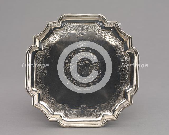 Salver, 1740-1750. Creator: Jacob Hurd (American, 1702-1758).