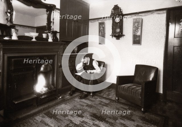 House interior, sitting room, York, Yorkshire, 1940. Artist: Unknown