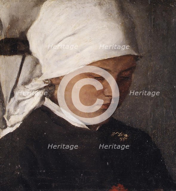 Peasant Girl with a White Headcloth, 1885. Creator: Wilhelm Maria Hubertus Leibl.