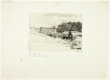Whistler Sketching at Moulsey Lock, 1861. Creator: Edwin Edwards.