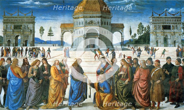 Delivery of the Keys to Saint Peter, 1481. Artist: Perugino (ca. 1450-1523)
