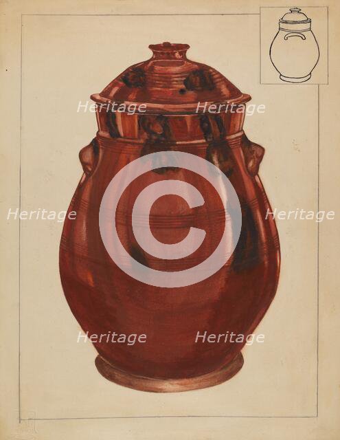 Jar with Cover, c. 1936. Creator: Hedwig Emanuel.