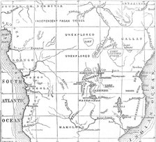 Sketch map of Central Africa, showing Dr. Livingstone's explorations, 1872. Creator: Unknown.