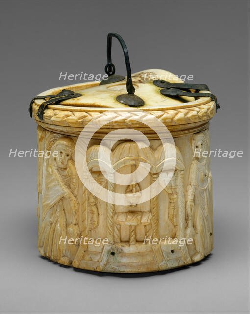 Pyx with the Women at Christ's Tomb, Byzantine, 500s. Creator: Unknown.