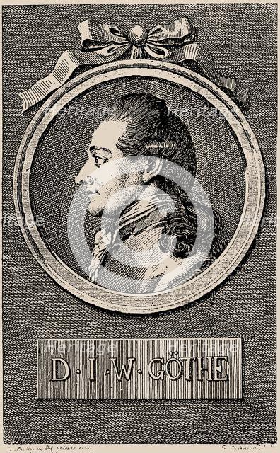 Portrait of the author Johann Wolfgang von Goethe (1749-1832), 1776. Creator: Chodowiecki, Daniel Nikolaus (1726-1801).