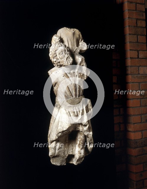 Statue of St Christopher, 14th century. Artist: Unknown