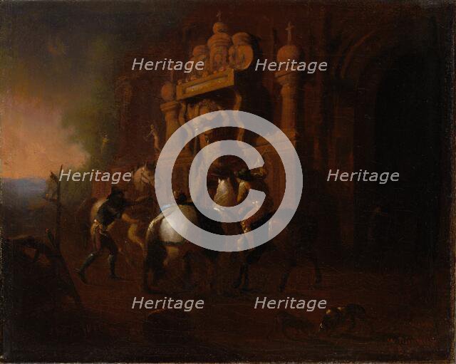 Horses at a Fountain, 1856/57. Creator: William Rimmer.