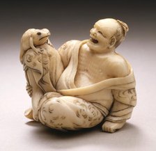 Immortal with Toad: Gama Sennin, Mid- to late 19th century. Creator: Kaigyokusai Masatsugu.