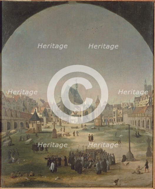 Holy Innocents' Cemetery, c1570. Creator: Jacob Grimer.