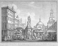 View of the Stocks Market in Poutry, City of London, in the year 1738 (1752). Artist: Henry Fletcher