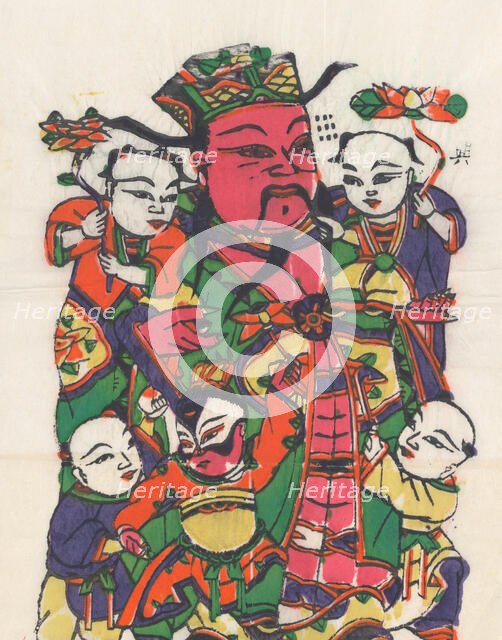 One hundred thirty-five woodblock prints including New Year's pictures (nianh..., 19th-20th century. Creator: Unknown.