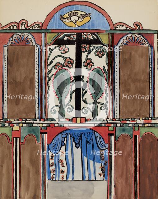 Plate 5: Main Altarpiece, Santa Cruz: From Portfolio "Spanish Colonial Designs of New Mexico", 1935/ Creator: Unknown.