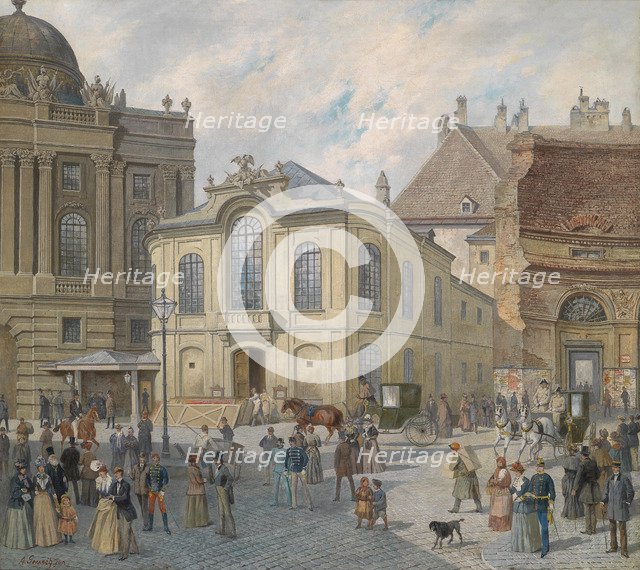 The old Burgtheater in Vienna, c. 1900.