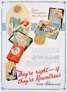 Christmas advert for Rowntree's York Chocolates, 1924. Artist: Unknown