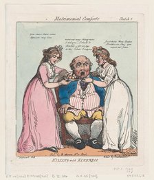Killing with Kindness, October 1, 1799., October 1, 1799. Creator: Thomas Rowlandson.
