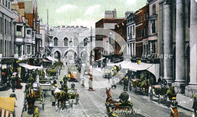The High Street, Southampton, Hampshire, late 19th century.Artist: FGO Stuart
