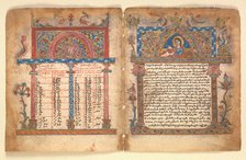 Armenian Manuscript Bifolium, Armenian, 15th century. Creator: Illuminator Minas.