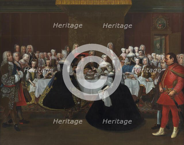 A Banquet at the Court of the German Emperor Charles VI, 1739-1743. Creator: Johann Salomon Wahl.