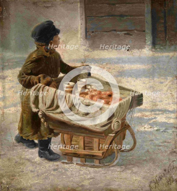 Boy. Study for the Shrovetide Fete on Admiralty Square in St Petersburg, c. 1869. Artist: Makovsky, Konstantin Yegorovich (1839-1915)