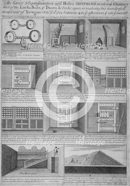 Newgate Prison, Old Bailey, City of London, 1724. Artist: Anon
