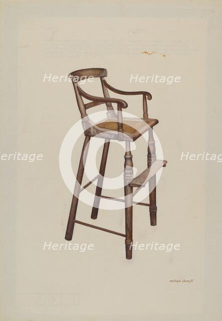 Child's High Chair, c. 1938. Creator: Michael Chomyk.